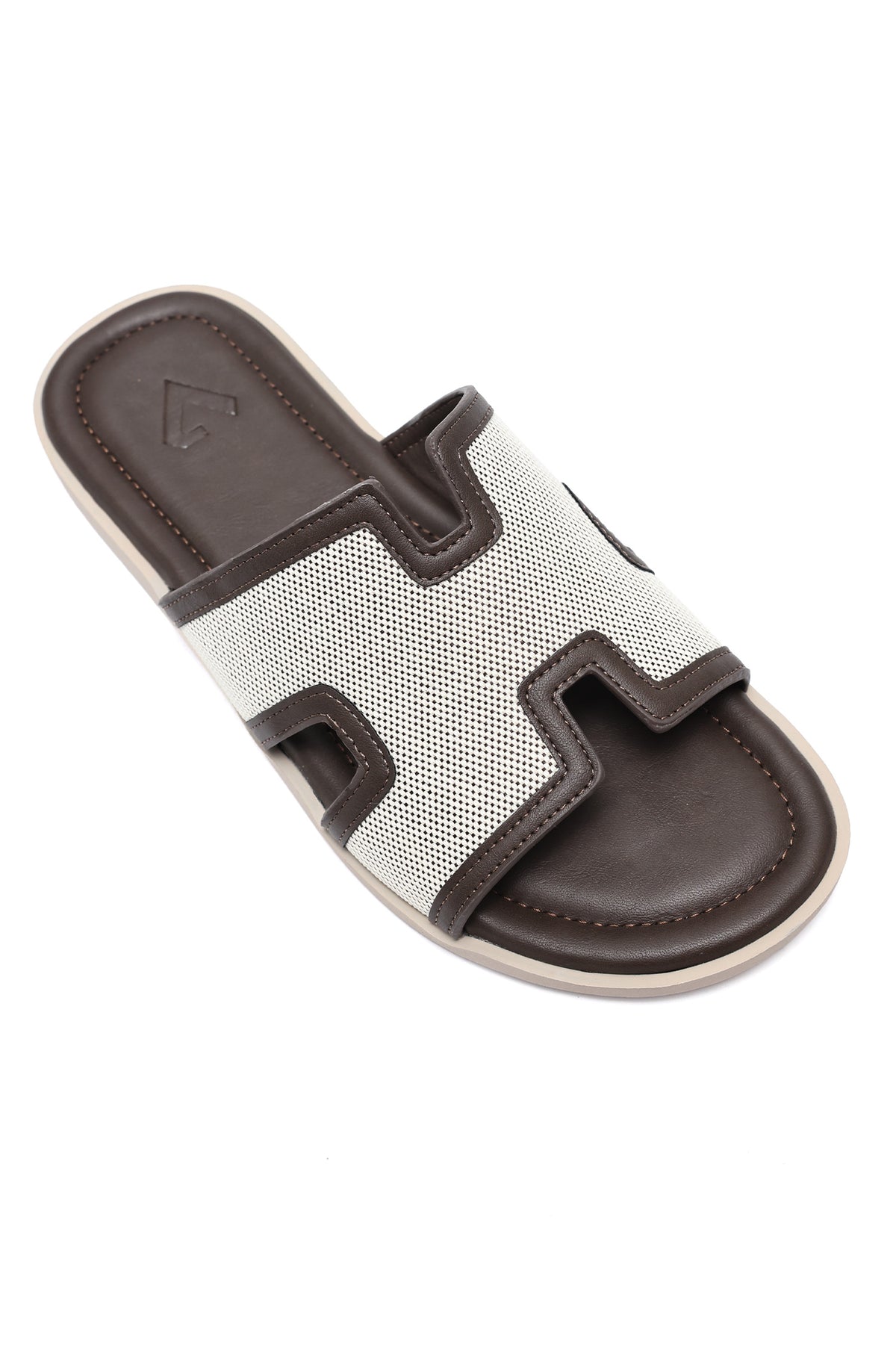 SMART CASUAL TEXTURE SLIDES-COFFEE