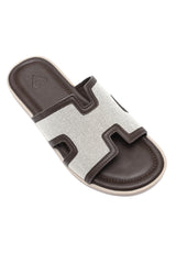 SMART CASUAL TEXTURE SLIDES-COFFEE
