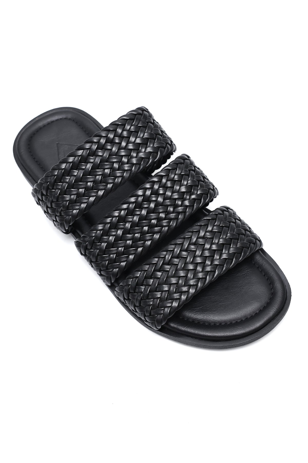 TEXTURE RICH MEN SLIDE-BLACK