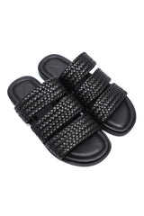TEXTURE RICH MEN SLIDE-BLACK