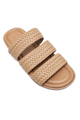 TEXTURE RICH MEN SLIDE-KHAKI