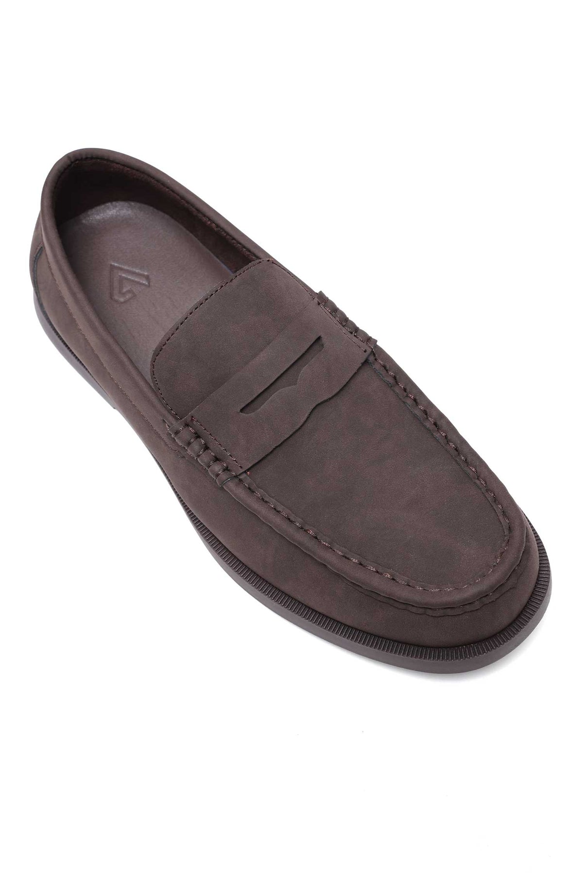 CHOCOLATE SUEDE LOAFERS-COFFEE