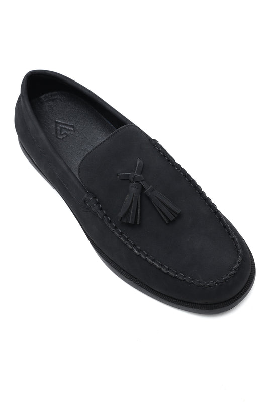 LUXE TASSEL COMFORT LOAFERS-BLACK