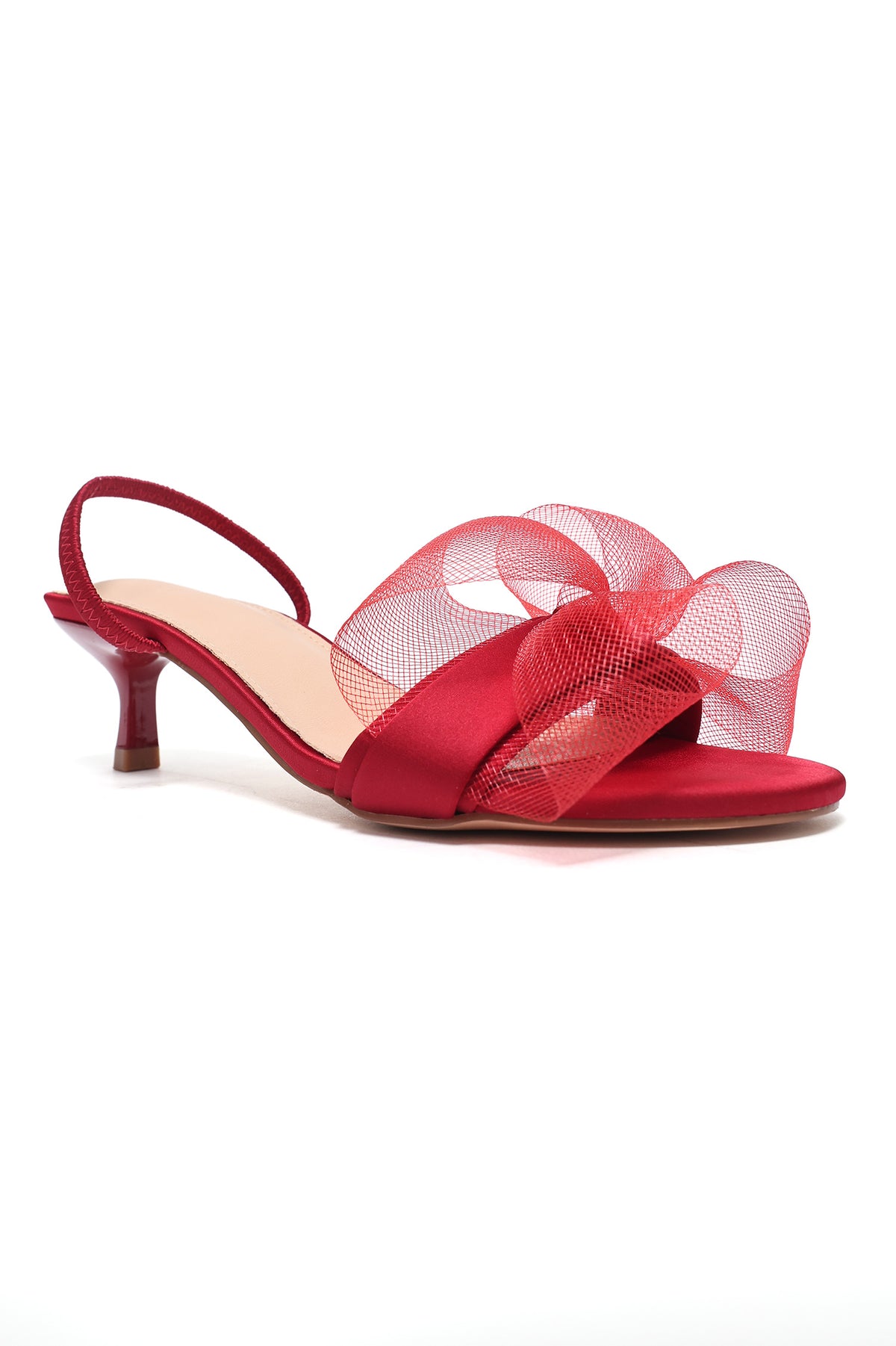 LUXE MESH WHISPER HEEL-RED