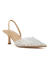 CRYSTAL BLOSSOM EMBELLISHED HEEL-NUDE-WHITE