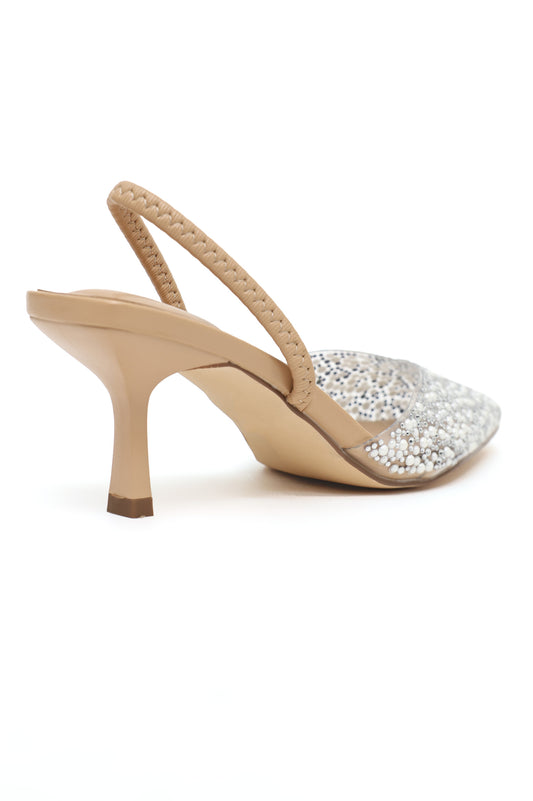 CRYSTAL BLOSSOM EMBELLISHED HEEL-NUDE-WHITE