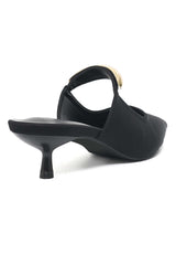 CLASSIC BUCKLE MULE HEEL-BLACK