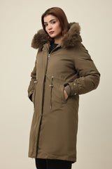 SHEARLING AVIATOR JACKET-OLIVE