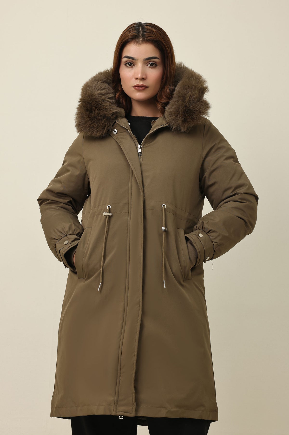 SHEARLING AVIATOR JACKET-OLIVE