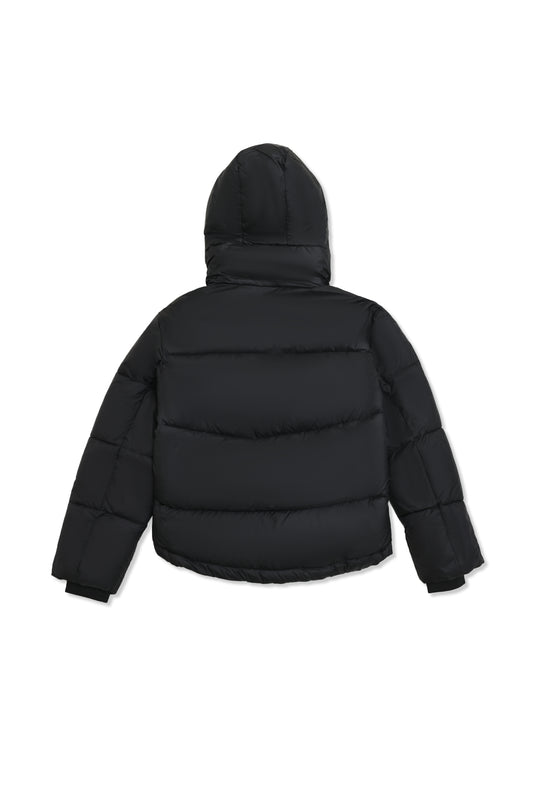 HIGH-NECK QUILTED PUFFER-BLACK