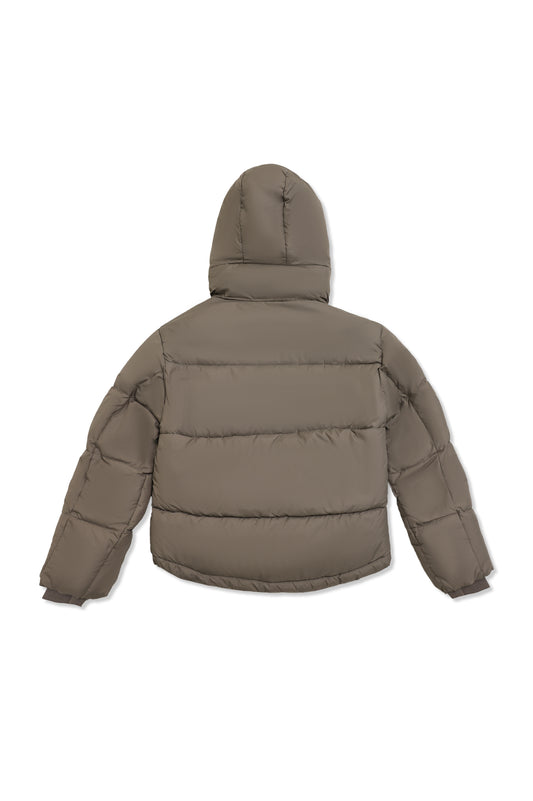 HIGH-NECK QUILTED PUFFER-GREY