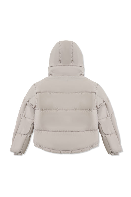 HIGH-NECK QUILTED PUFFER-BEIGE