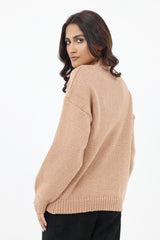 ALMAS WOVEN KNIT SWEATER-KHAKI