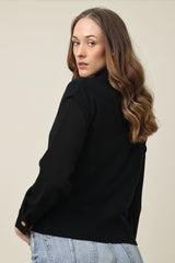 SLEEVELESS MONO SWEATER-BLACK