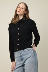 SLEEVELESS MONO SWEATER-BLACK