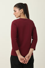 BEAUTIFULY TAILORED SOFT TOP-MAROON