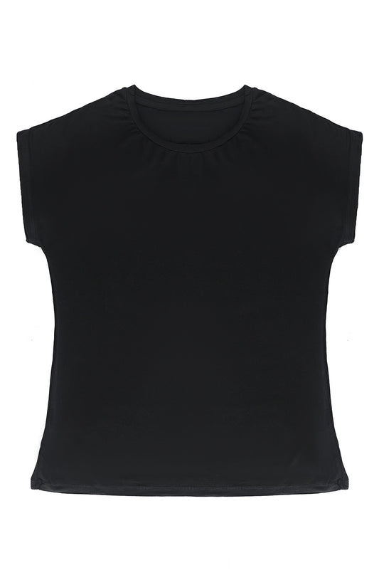 OVERSIZE PLAIN TEE-BLACK
