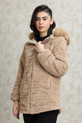 FLUFFY REVERSIBLE JACKET-KHAKI