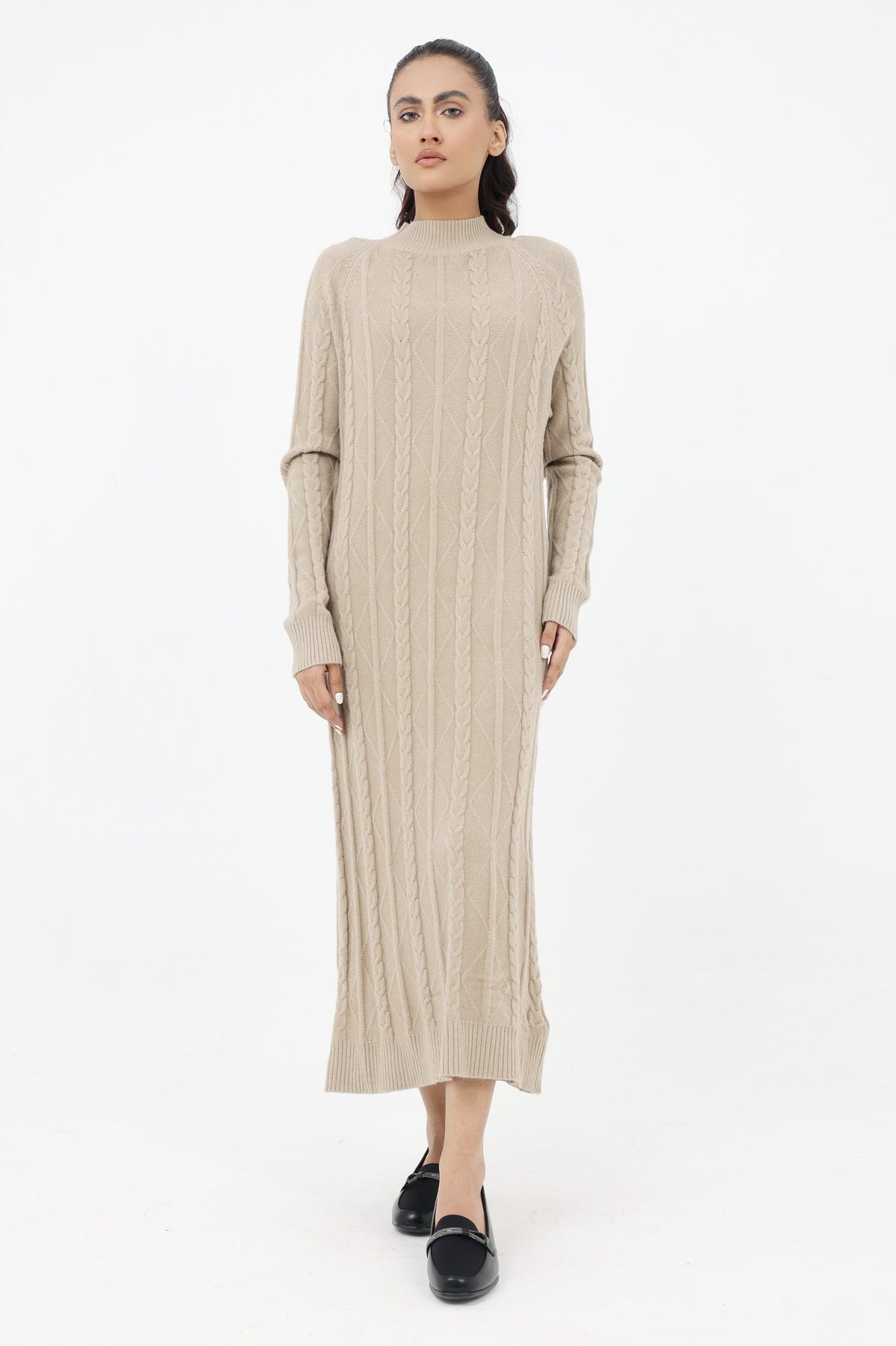 KNIT DRESS-KHAKI