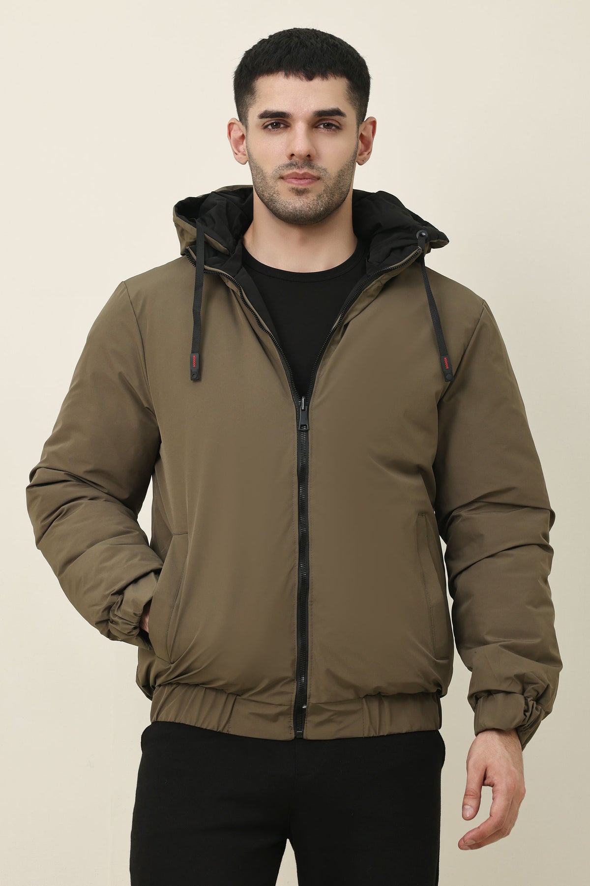 ALPINE BLOCK PUFFER JACKET-BLACK