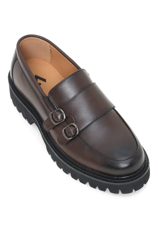 DOUBLE MONK LUXE LOAFERS-COFFEE