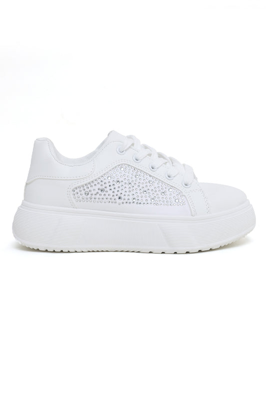 SEQUIN SNEAKERS-WHITE