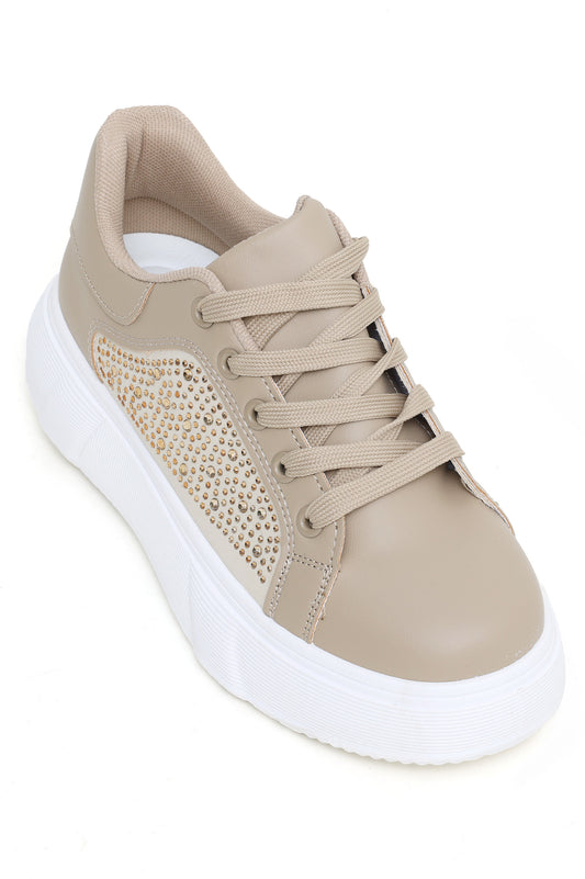 SEQUIN SNEAKERS-BEIGE