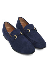 SUEDE SLIPONS-NAVY
