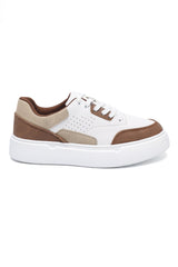 CROSSWAY COMFORT SNEAKER-WHT/BROWN
