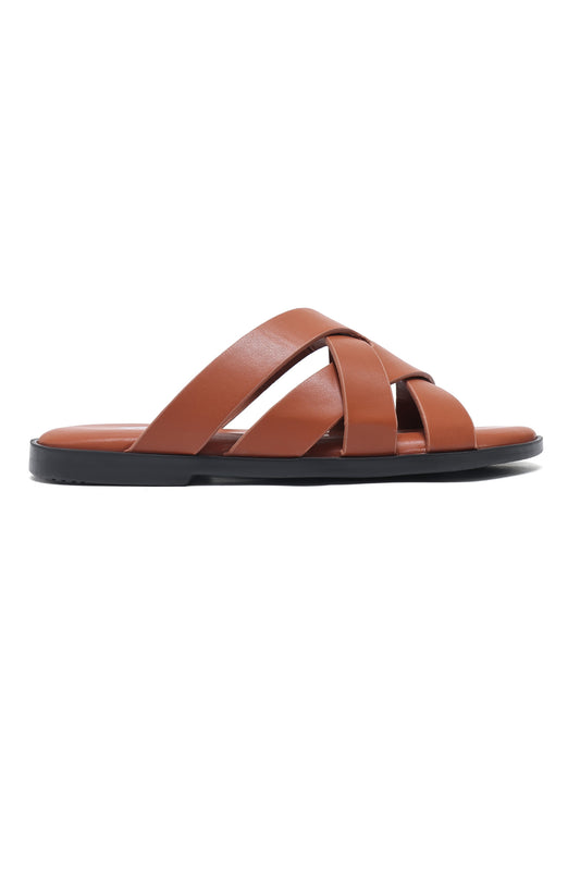 INTERLOCK LAYERED SANDALS-CAMEL