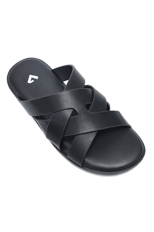 INTERLOCK LAYERED SANDALS-BLACK