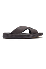 EVERYDAY CROSSOVER STRAP SLIDES-COFFEE