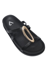 OVAL GOLD SLIDE-BLACK