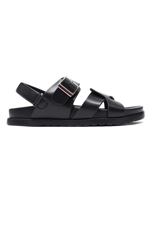 ELITE CROSS STRAP SLIDES-BLACK