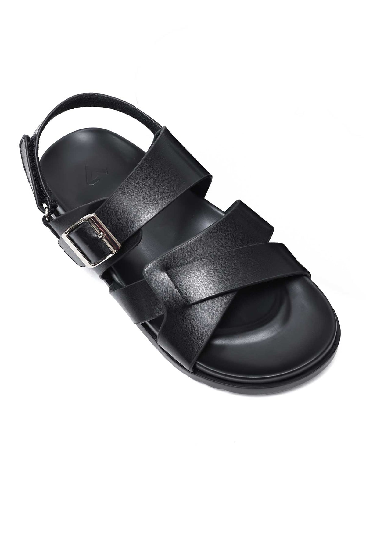 ELITE CROSS STRAP SLIDES-BLACK