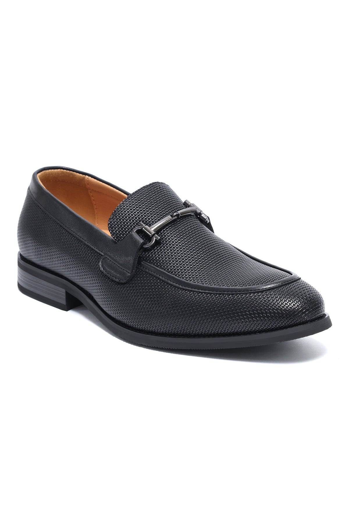 CROSSHATCH BIT LOAFERS-BLACK