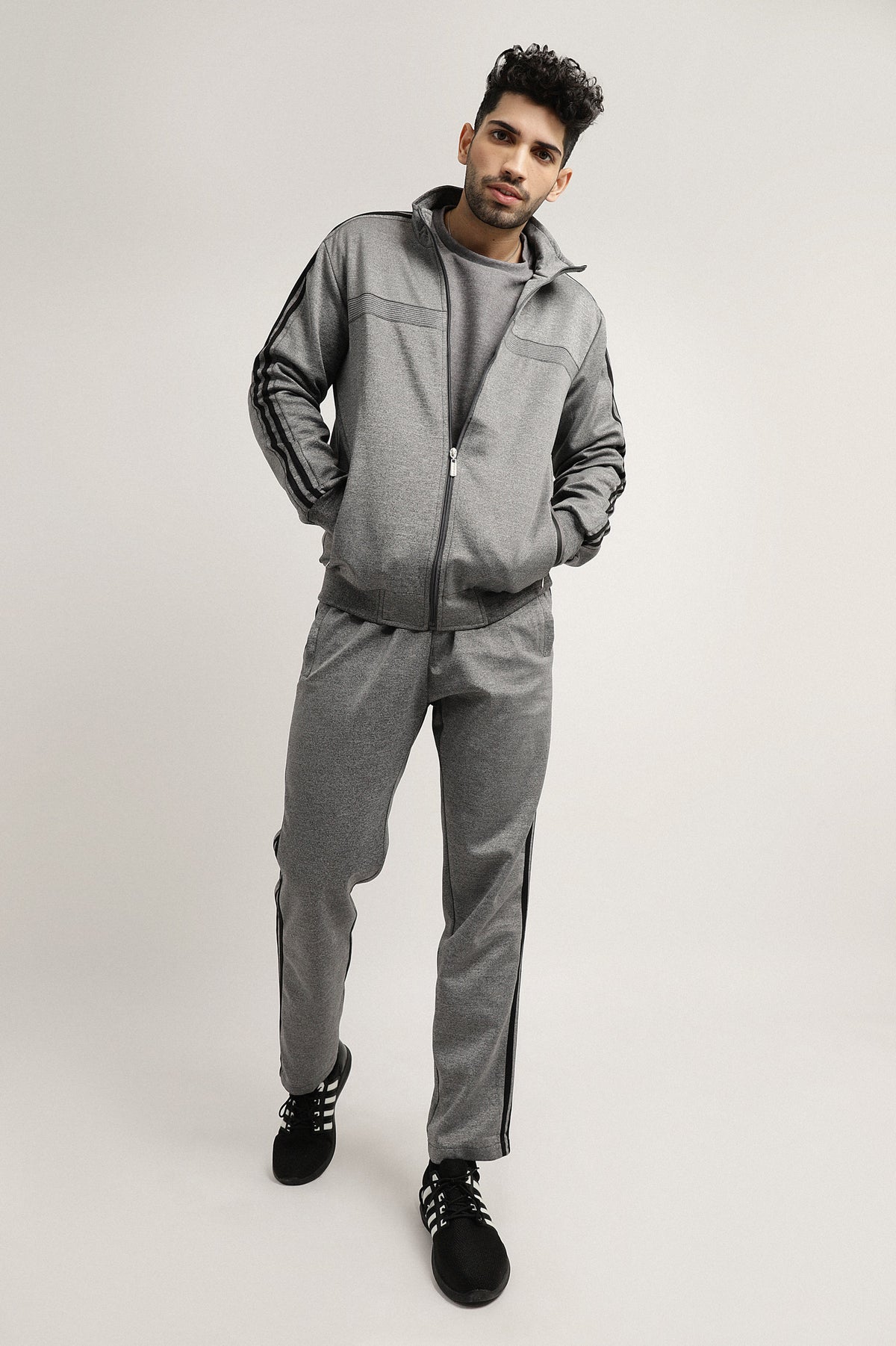 SPORTS POLYESTER STRETCH JACKET-GREY