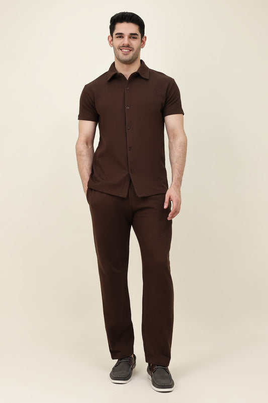 EASY RIBBED CO-ORD SET-COFFEE