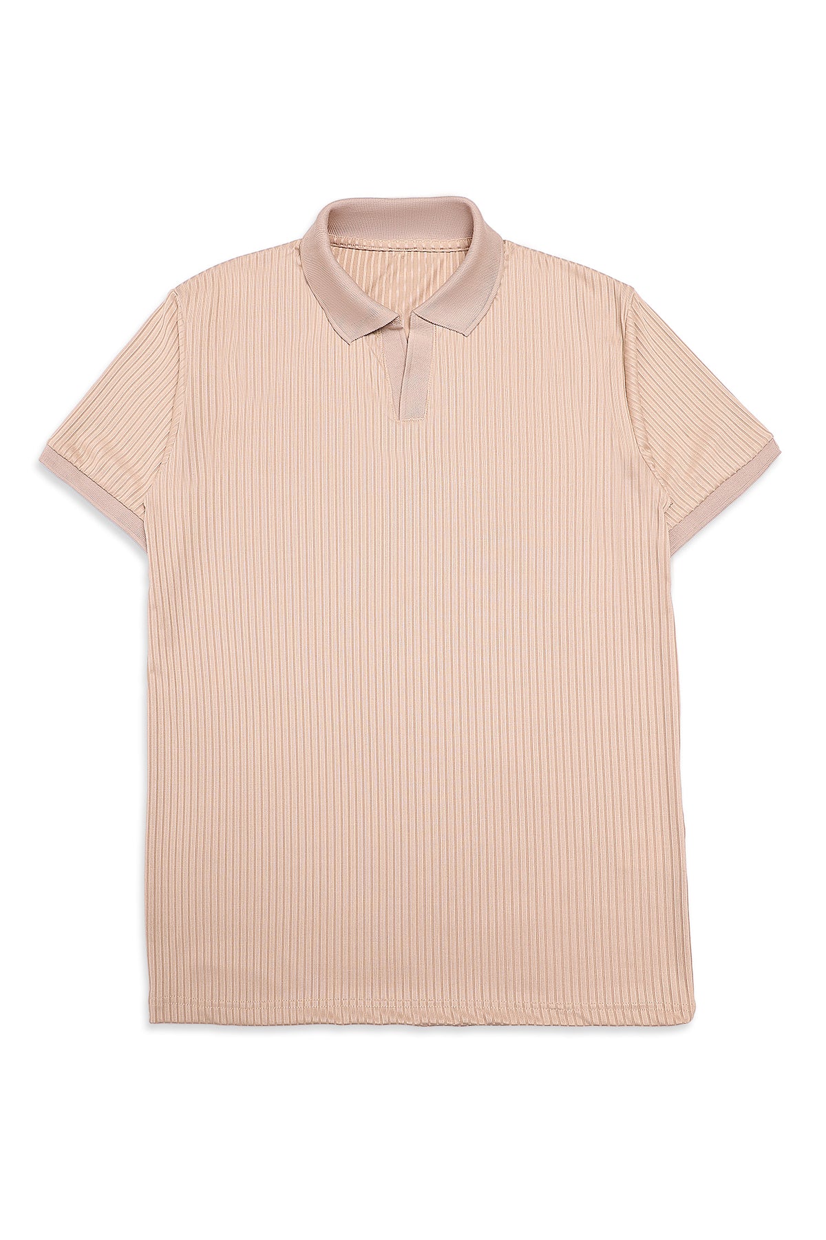 ATHLEISURE RIB POLO-KHAKI
