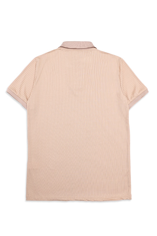 ATHLEISURE RIB POLO-KHAKI