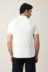 STRAIGHT CUT POLO SHIRT-OFFWHITE