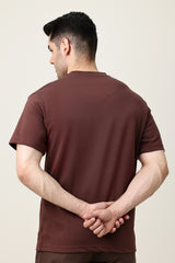 MEN SOLID HALF SLEEVE-COFFEE