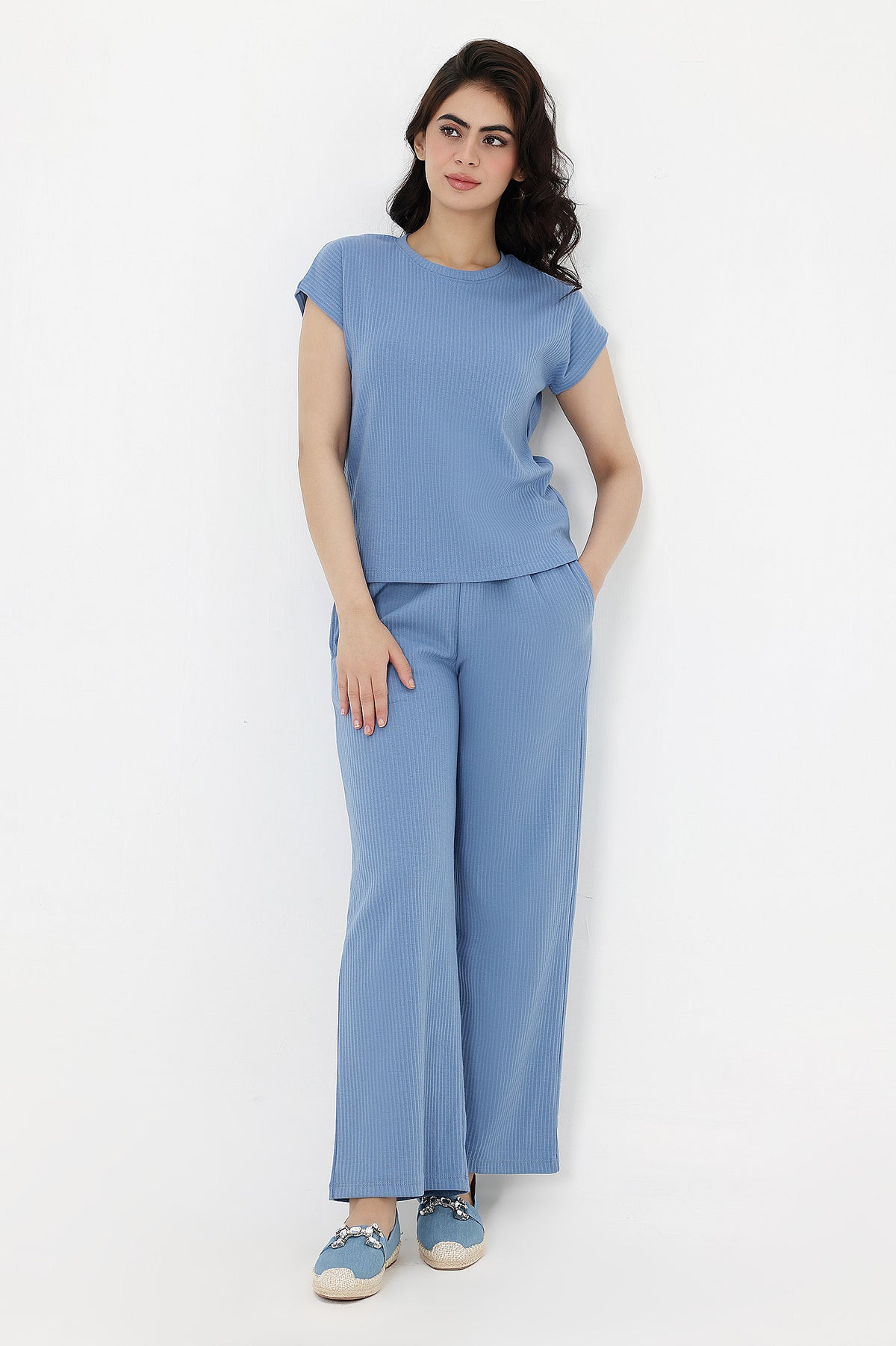 SEASONAL BLEND CO-ORD SET-SKY-BLUE