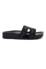 CHIC WOMEN SLIDES-BLACK