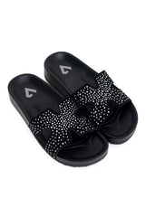 CHIC WOMEN SLIDES-BLACK