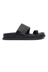 BOLD GOLD TOE LOOP SLIDE-BLACK