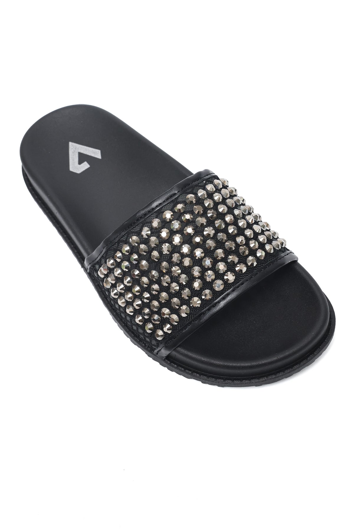 GLAM SHINE STRAP SLIDE-BLACK