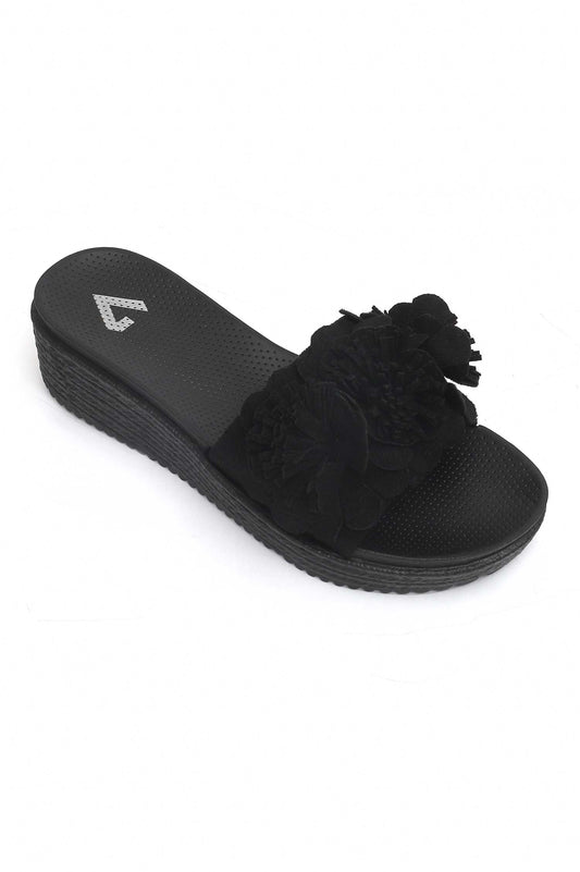 COMFY 3D FLOWER PLATFORMS-BLACK