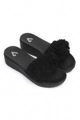 COMFY 3D FLOWER PLATFORMS-BLACK