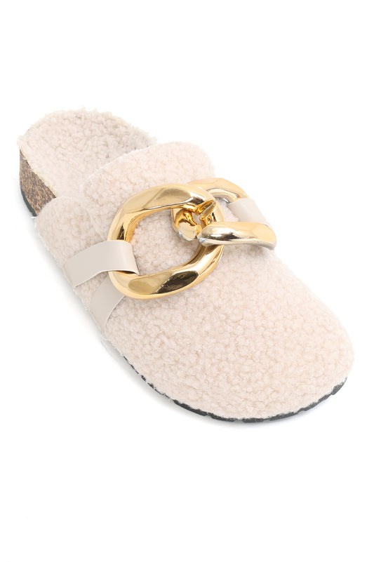 ALMAS FUR MULES-BEIGE